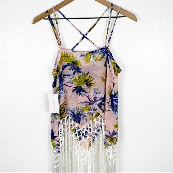 Chelsea Pink Leaf Swimming Top/Cover Up La… - Picture 6 of 7